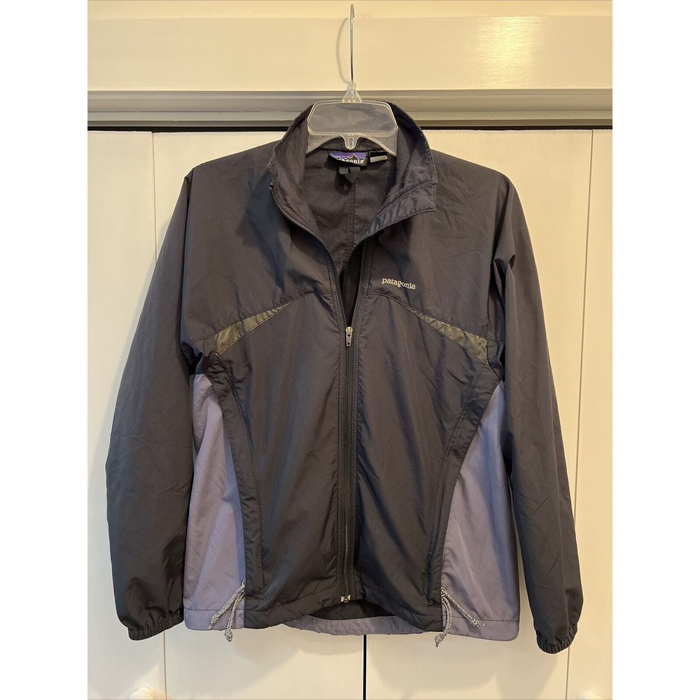 VTG‎ 2001 Women Patagonia Integral Windbreaker Full Zip Jacket Black/Purple Sz S